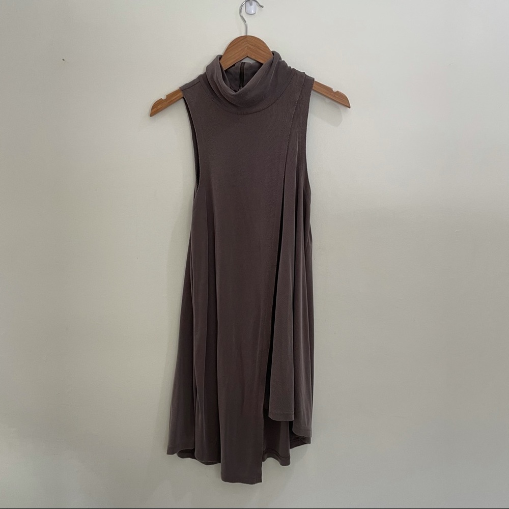 Free People Taupe asymmetrical shirt dress